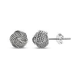 8mm Silver Knot Ear Studs