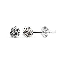 5mm Silver Knot Stud Earrings Wholesale