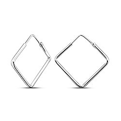 Wholesale 925 Sterling Silver 22mm Square Plain Hoop Earrings