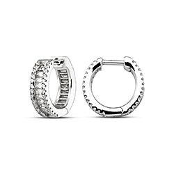 Wholesale Silver Cubic Zirconia Single Hoop Earring