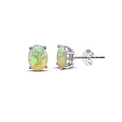 Wholesale 925 Sterling Silver Yellow Opal Stud Earrings