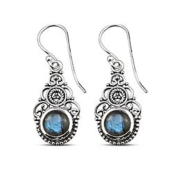 Wholesale Silver Labradorite Dangle Semi Precious Earring