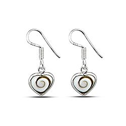 Wholesale Silver Heart Shape Shiva Eye Earrings