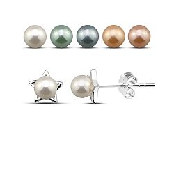 Wholesale 925 Sterling Silver Star Pearl Stud Earrings