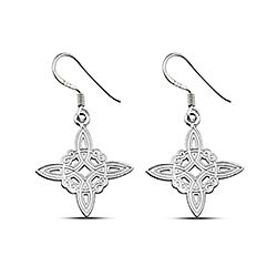 Wholesale Silver Celtic Loop Witch Knot Earrings