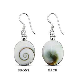 Wholesale Silver Oval Design Shiva Eye Earrings