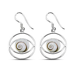 Wholesale 925 Sterling Silver Dangle Evil Eye  Shiva Eye Earrings