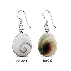 Silver Teardrop Design Shiva Eye Earrings