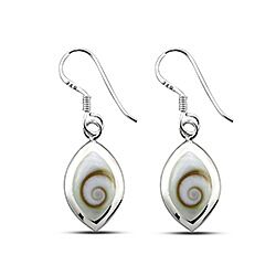 Wholesale 925 Sterling Silver Third Shell Dangle Shiva Eye Earrings