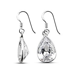 Wholesale Silver 10mm Cubic Zirconia Teardrop Earring