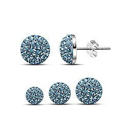Silver Round Stud Earrings