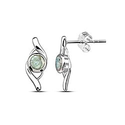 Wholesale 925 Silver S Shape Labradorite Crystal Stud Earrings