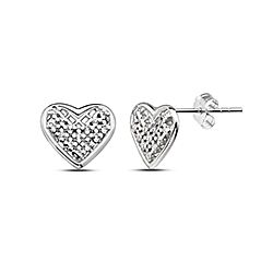 Wholesale Silver Heart Design Cubic Zirconia Stud Earring