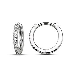 Silver Cubic Zirconia Huggie Hoop Earring