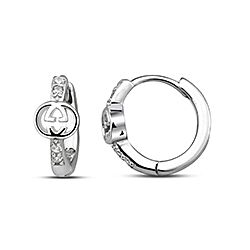 10mm Cubic Zirconia Silver Huggie Hoops Earrings