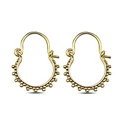 925 Silver Gold Platted Indian Plain hoop Earrings