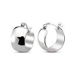 Wholesale 925 Sterling Silver Oval Ball Plain Hoop Earring