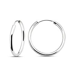 Wholesale 925 Sterling Silver Large Hollow Tube Plain Hoop Earrings