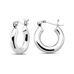 Wholesale 925 Sterling Silver 16mm Thick Round Plain Hoop Earring