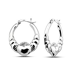 Wholesale 925 Sterling Silver Claddagh Plain Hoop Earrings