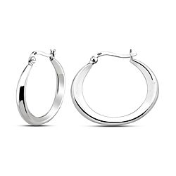 Wholesale 925 Sterling Silver 25 mm Large Oval Plain Hoop Earrings 