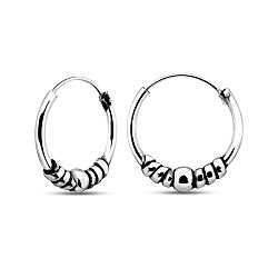 Wholesale 925 Sterling Silver Single Bead Rope Bali Hoop Earrings