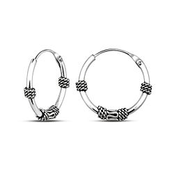 Wholesale 925 Sterling Silver 14mm Bali Hoop Earrings