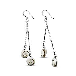 Wholesale 925 Sterling Silver Double Round Shiva Eye Earrings