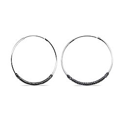 Wholesale 925 Sterling Silver 40mm Thin Bali Hoop Earrings