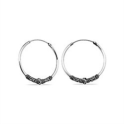 Wholesale 925 Sterling Silver Circle 30mm Bali Hoop Earrings