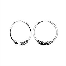 Wholesale 925 Sterling Silver Double S  Bali Hoop Earrings