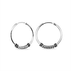 Wholesale 925 Sterling Silver Spring With Twisted Bali Hoop Earrings