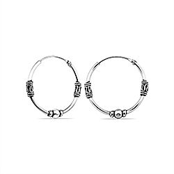 Wholesale 925 Sterling Silver Trible Ethnic Sleeper Bali Hoop Earrings