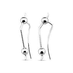 Wholesale 925 Sterling Silver Stylish Ball Bead Ear Climber Earrings