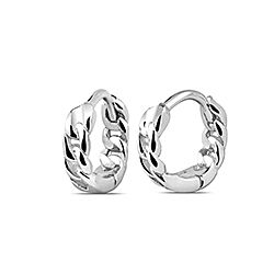 Wholesale 925 Sterling Silver Link Huggie Plain Hoop Earrings