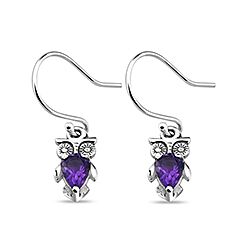 Wholesale 925 Sterling Silver Teardrop Amethyst Semi Precious Earrings