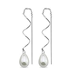 Wholesale Silver Spiral Drop Pearl Dangle Earrings