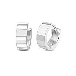 Wholesale Silver Simple Diamond Cut Hoop Earrings