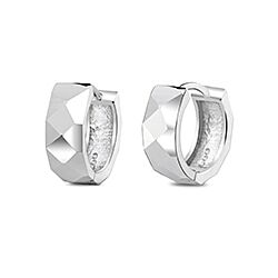 Wholesale Silver Diamond Cut Plain Hoop Earring