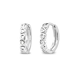 Wholesale 925 Sterling Silver Heart Plain Hoop Earring 