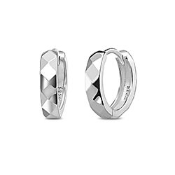 Wholesale 925 Sterling Silver Diamond Cut Plain Hoop Earring