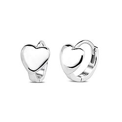 Wholesale Silver 12mm Plain Heart Hoop Earrings