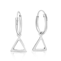 Wholesale 925 Sterling Silver Triangle Charm Hoop Earrings