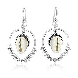 Wholesale 925 Sterling Silver Cowrie Shell Plain Earring

