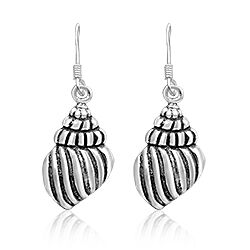 Wholesale 925 Sterling Silver Oxidized Conch Shell Plain Earring 
