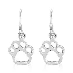 Wholesale 925 Sterling Silver Paw Dangling Fishhook Plain Earring 

