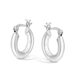 Wholesale 925 Sterling Silver Thick Round Hoop Plain Earrings