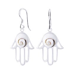 Wholesale 925 Sterling Silver 35.5 mm Hand Shiva Eye Earrings