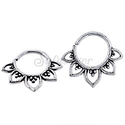 Filigree Style Flower petals Oxidized Silver Ethic Nose Piercing Septum