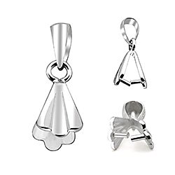 Wholesale 925 Silver 2 Pinch Bails Plain Findings